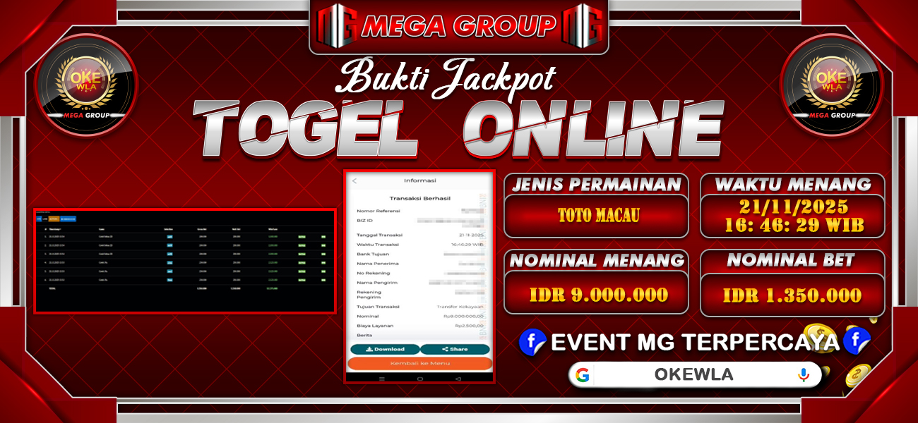 Bukti JP situs Okewla hari Jumat, 21 November 2025