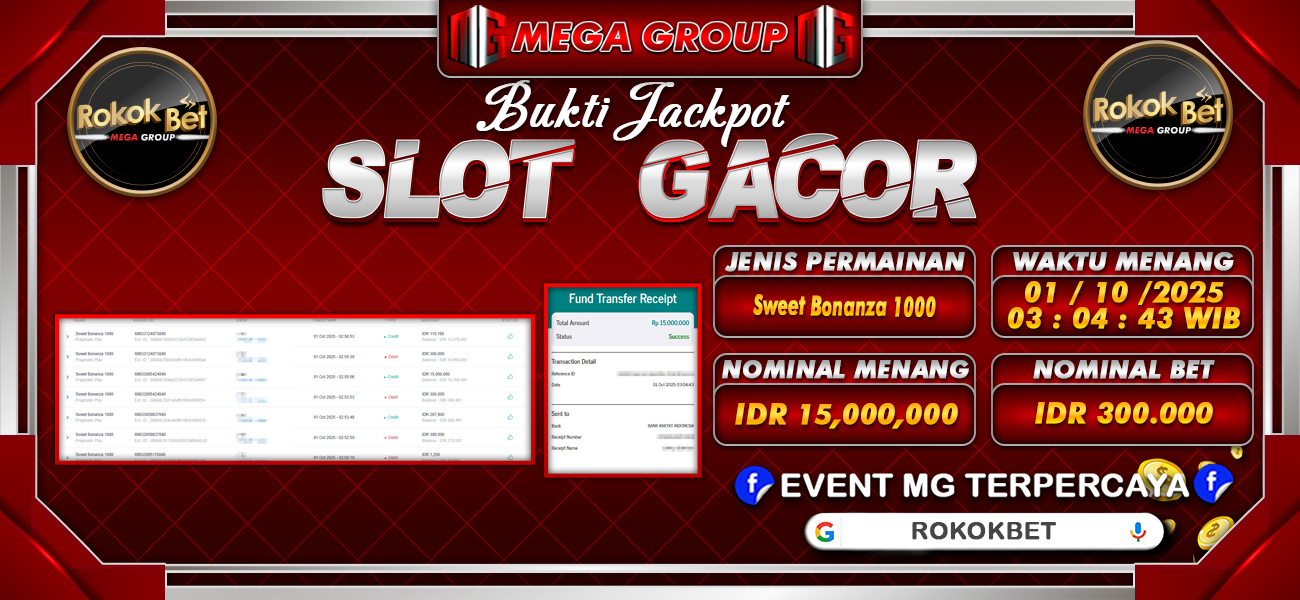 Bukti JP situs Rokokbet hari Rabu, 01 Oktober 2025