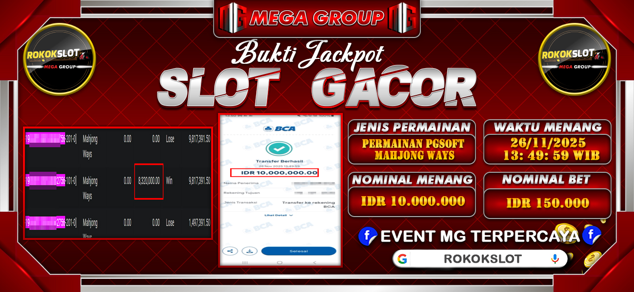 Bukti JP situs Rokokslot hari Rabu, 26 November 2025