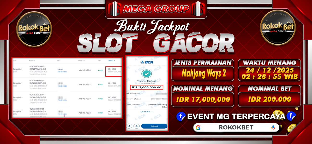 Bukti JP situs Rokokbet hari Rabu, 24 Desember 2025