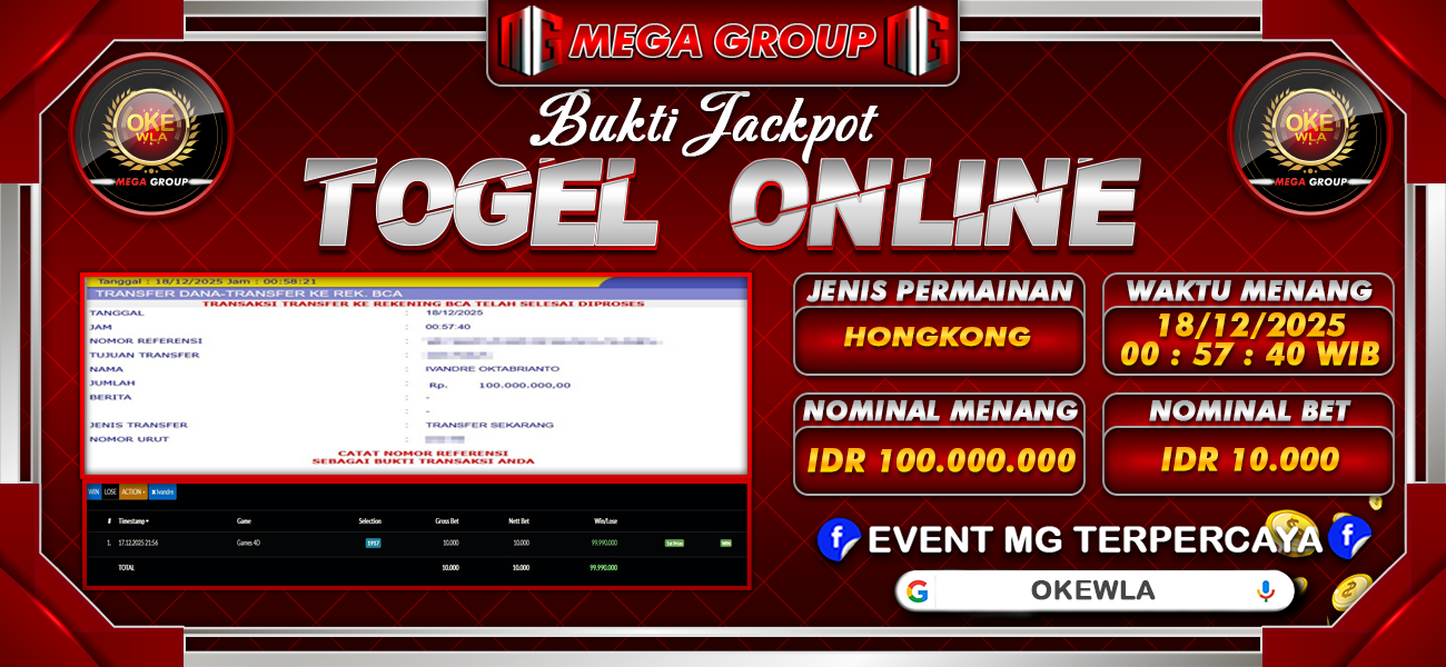 Bukti JP situs Okewla hari Kamis, 18 Desember 2025