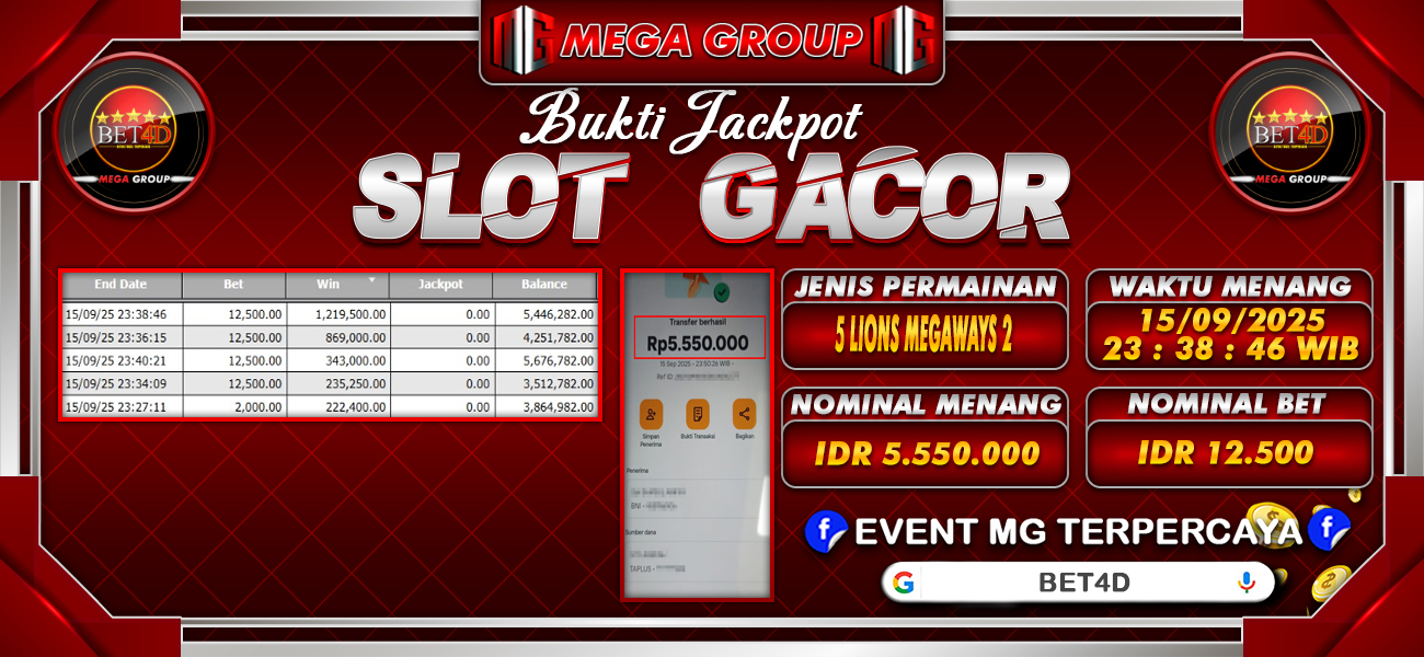 Bukti JP situs Bet4D hari Selasa, 16 September 2025