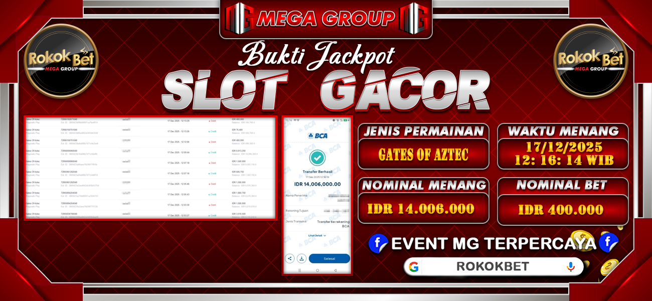 Bukti JP situs Rokokbet hari Rabu, 17 Desember 2025