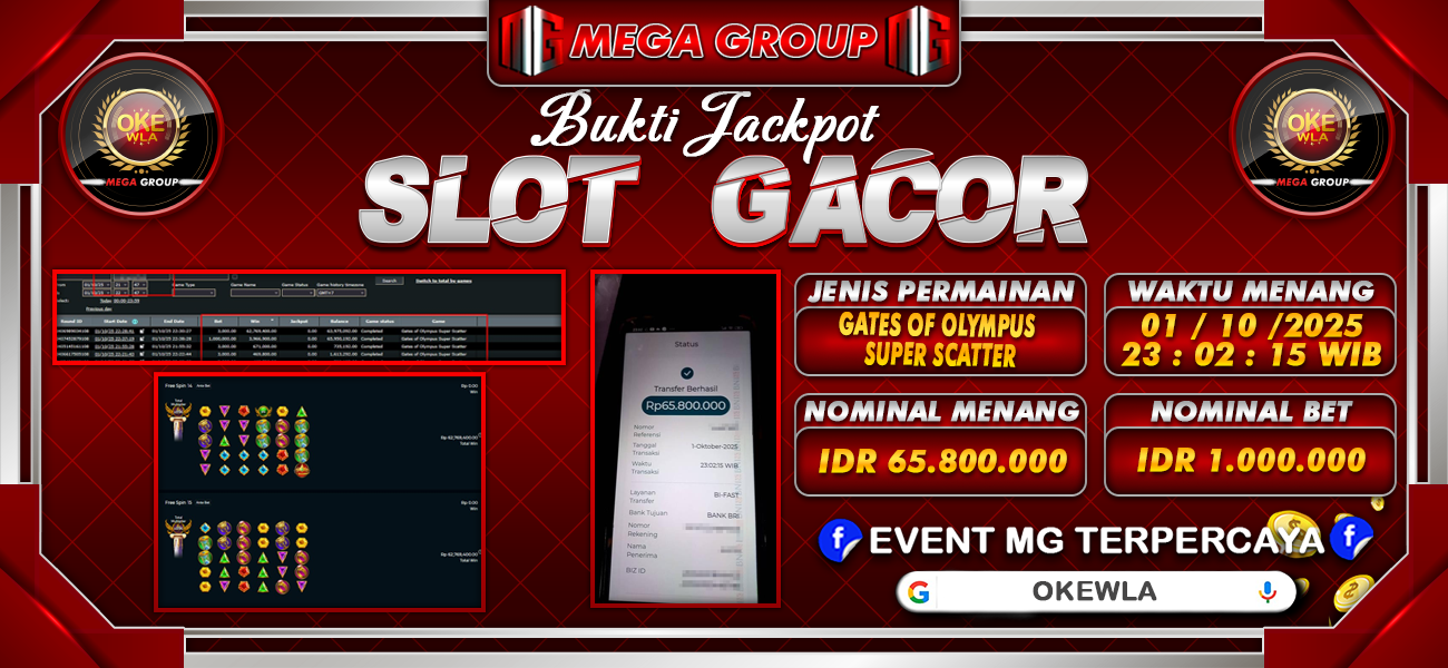 Bukti JP situs Okewla hari Rabu, 01 Oktober 2025