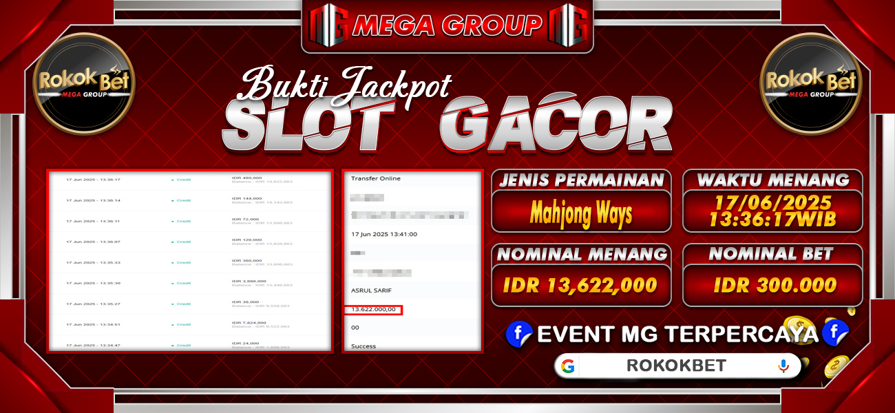 Bukti JP situs Rokokbet hari Kamis, 19 Juni 2025