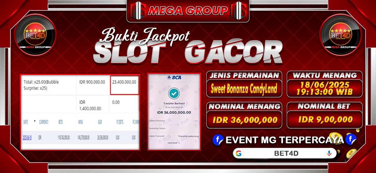 Bukti JP situs Bet4D hari Kamis, 19 Juni 2025