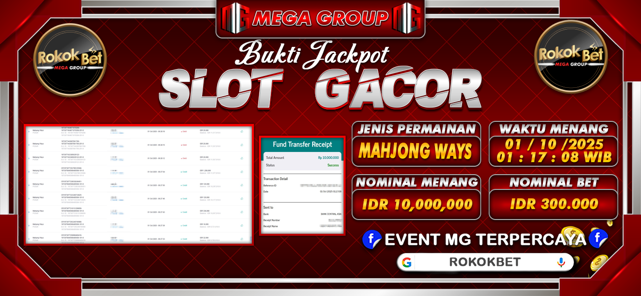 Bukti JP situs Rokokbet hari Rabu, 01 Oktober 2025