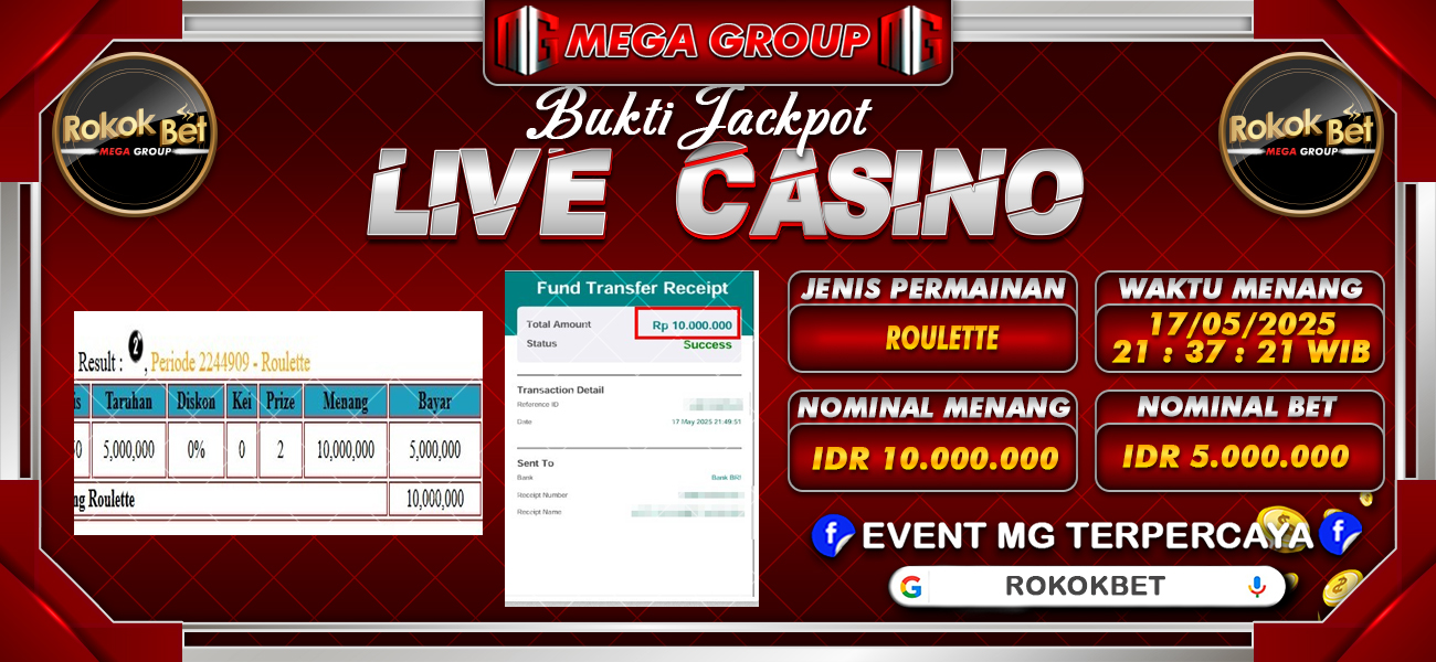 Bukti JP situs Rokokbet hari Minggu, 18 Mei 2025