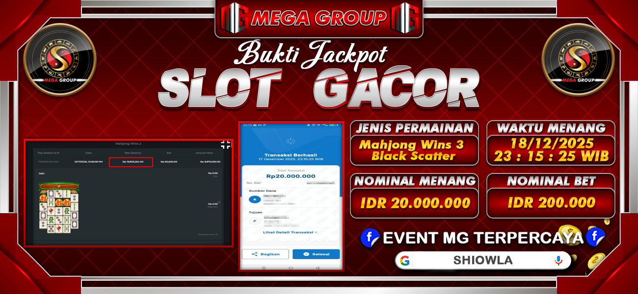 Bukti JP situs Shiowla hari Rabu, 17 Desember 2025