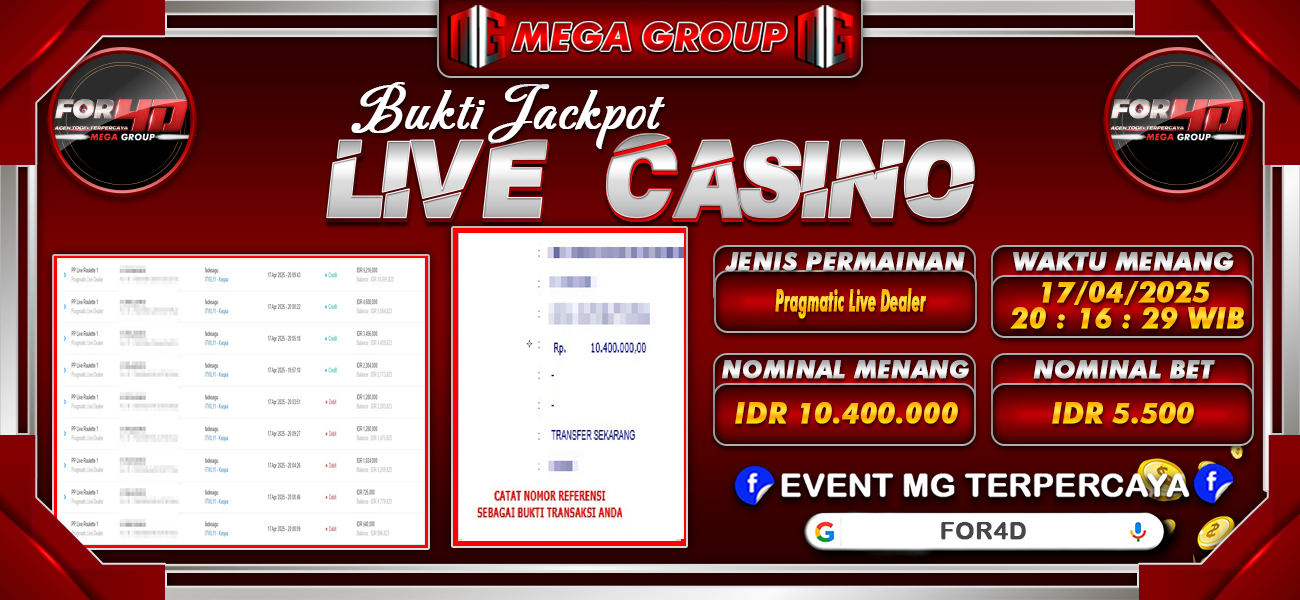 Bukti JP situs For4D hari Kamis, 17 April 2025