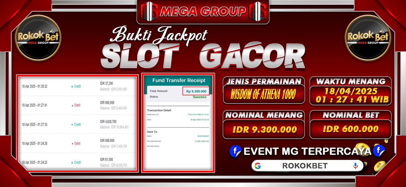 Bukti JP situs Rokokbet hari Jumat, 18 April 2025