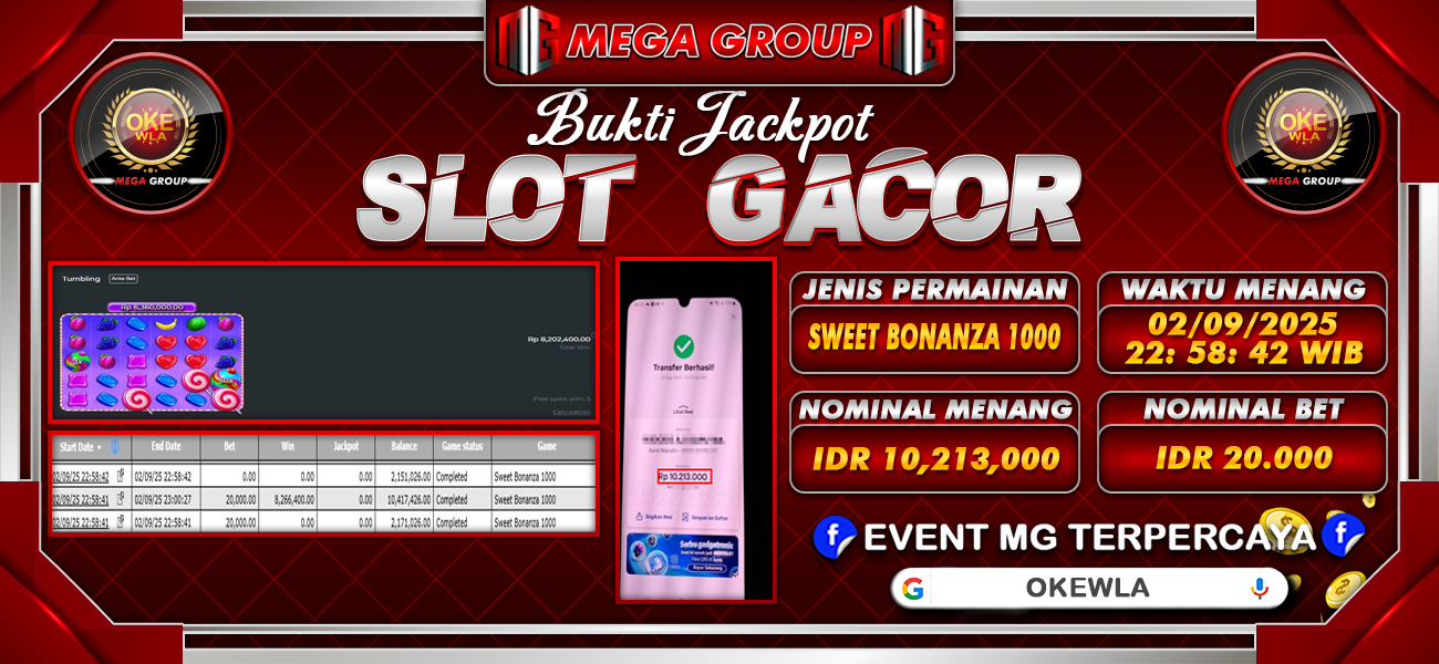 Bukti JP situs Okewla hari Selasa, 02 September 2025