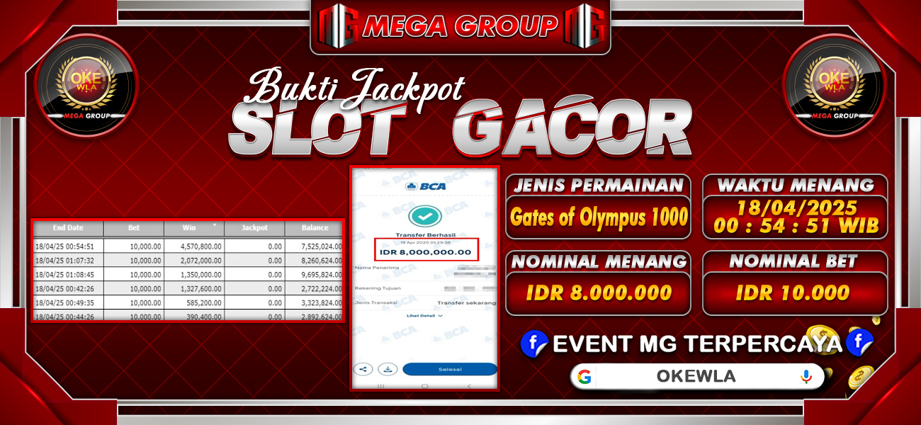 Bukti JP situs Okewla hari Sabtu, 19 April 2025