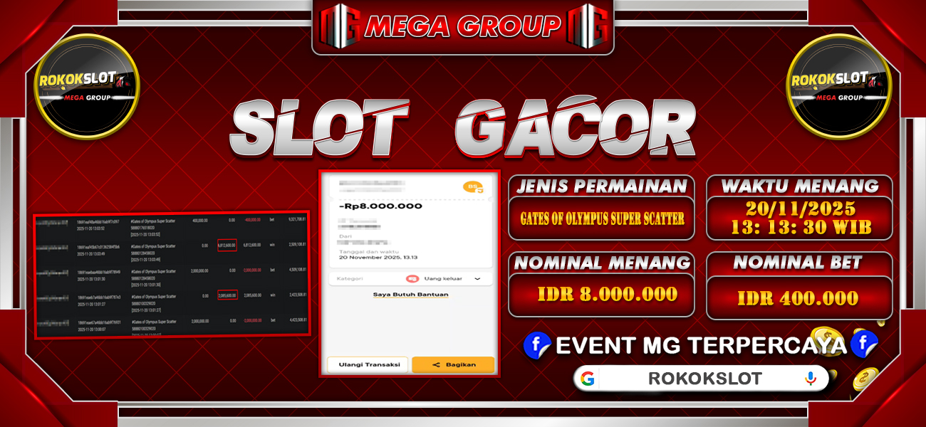 Bukti JP situs Rokokslot hari Kamis, 20 November 2025