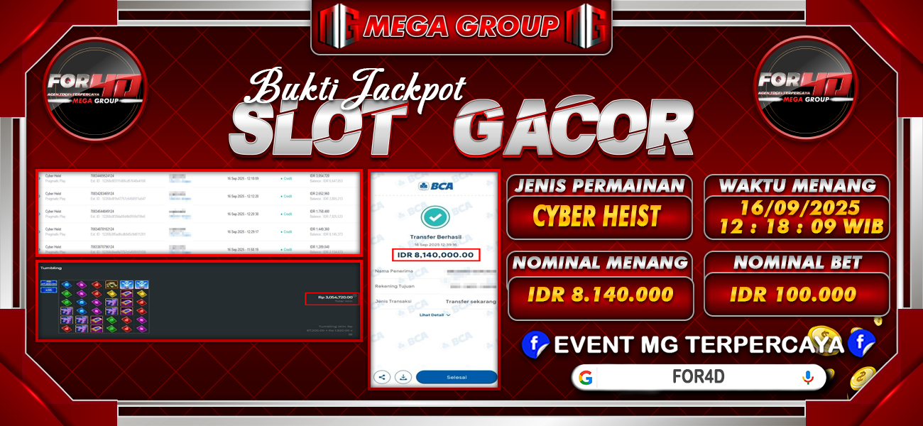 Bukti JP situs For4D hari Selasa, 16 September 2025