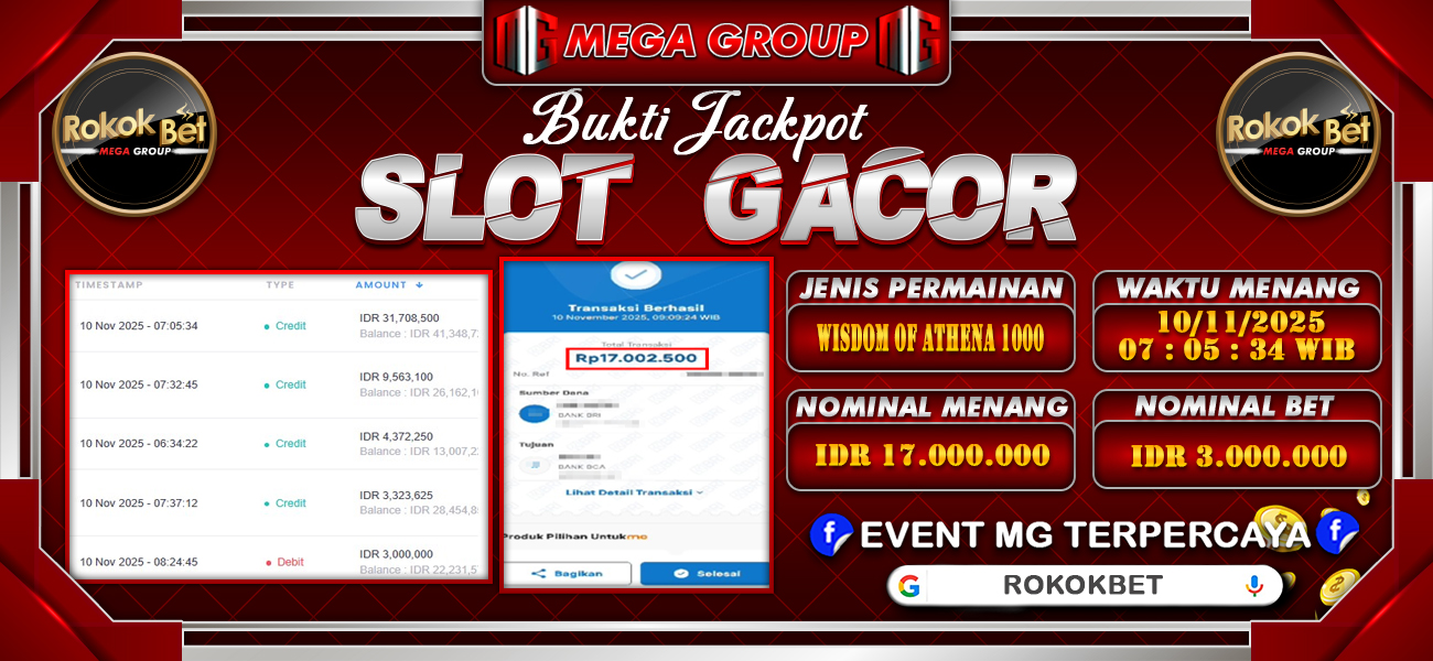 Bukti JP situs Rokokbet hari Senin, 10 November 2025