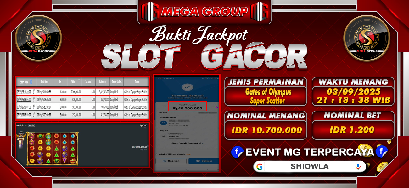 Bukti JP situs Shiowla hari Kamis, 04 September 2025