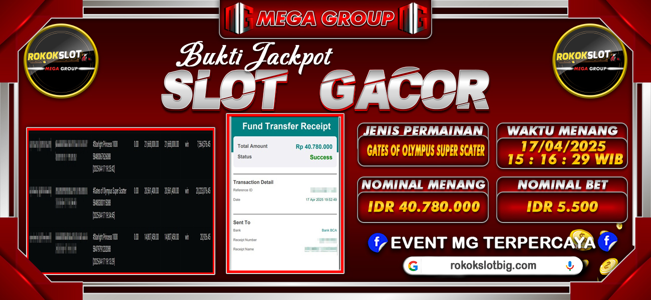 Bukti JP situs Rokokslot hari Kamis, 17 April 2025