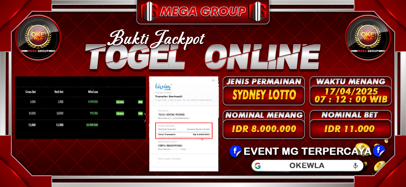Bukti JP situs Okewla hari Kamis, 17 April 2025
