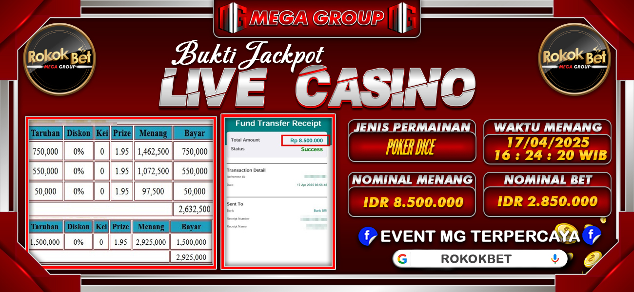 Bukti JP situs Rokokbet hari Kamis, 17 April 2025