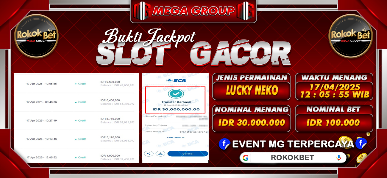 Bukti JP situs Rokokbet hari Kamis, 17 April 2025