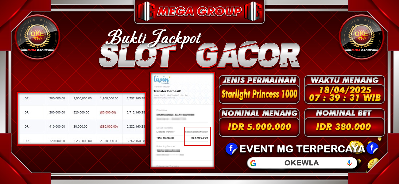 Bukti JP situs Okewla hari Sabtu, 19 April 2025