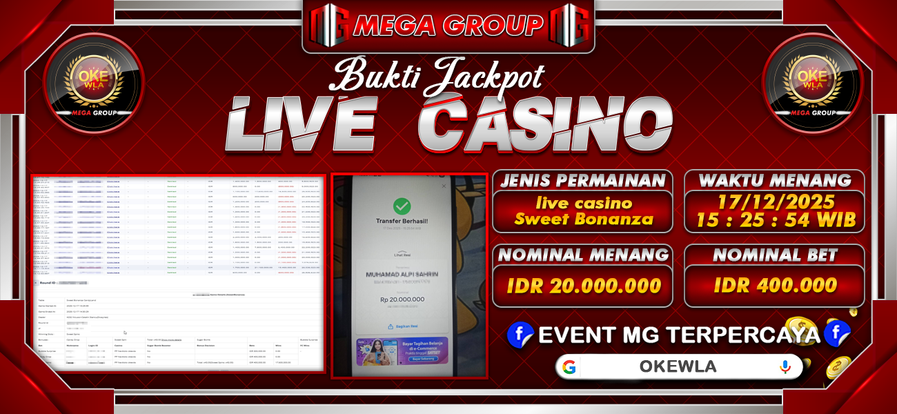 Bukti JP situs Okewla hari Rabu, 17 Desember 2025