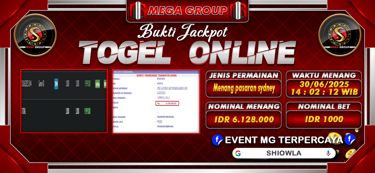Bukti JP situs Shiowla hari Senin, 30 Juni 2025