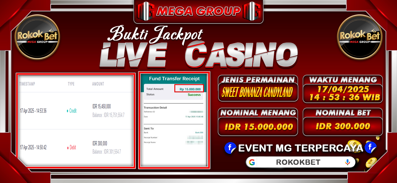 Bukti JP situs Rokokbet hari Kamis, 17 April 2025