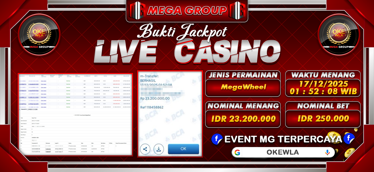 Bukti JP situs Okewla hari Rabu, 17 Desember 2025