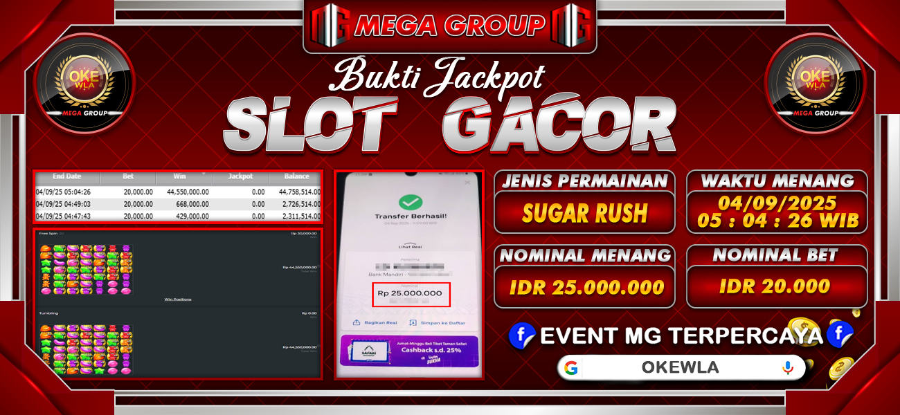 Bukti JP situs Rokokbet hari Kamis, 04 September 2025