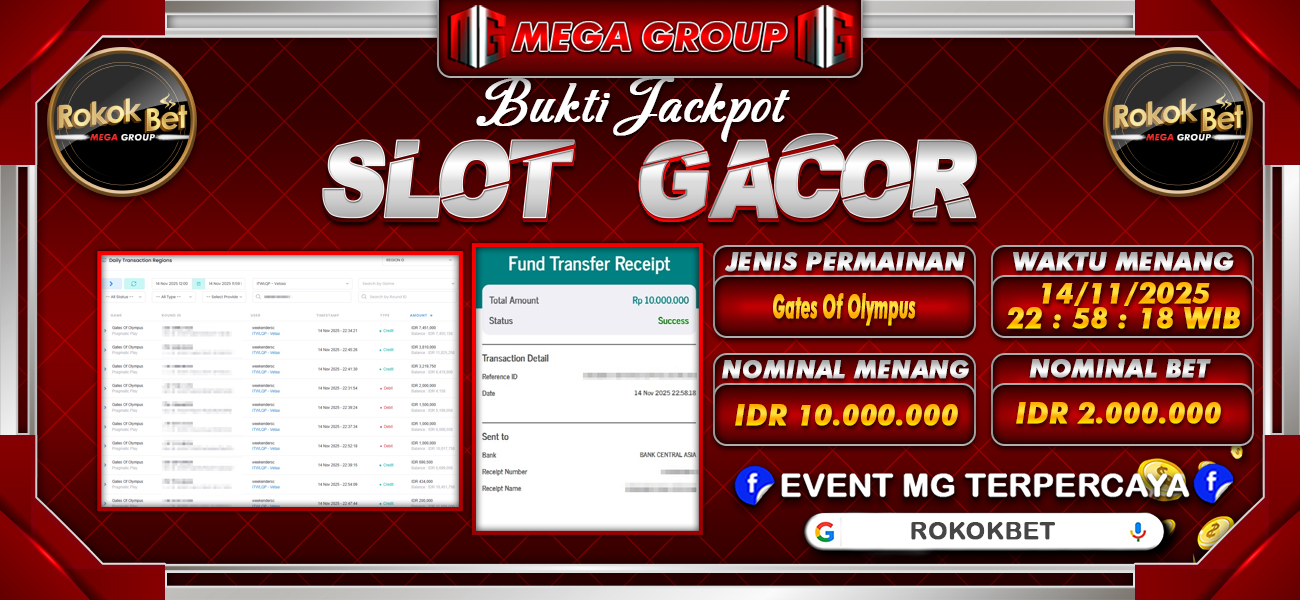 Bukti JP situs Rokokbet hari Jumat, 14 November 2025